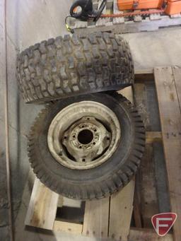 (2) Carlisle Turf Saver 23X8.50-12 tires on 5-bolt rims