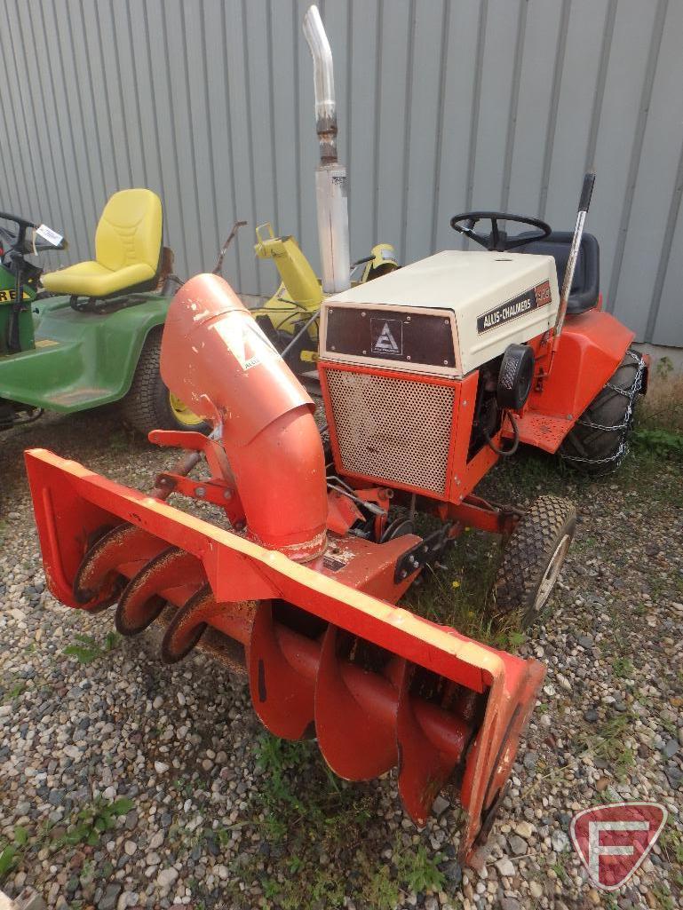 Allis-Chalmers riding garden tractor with 38in rear tiller attachment and 42in front mount