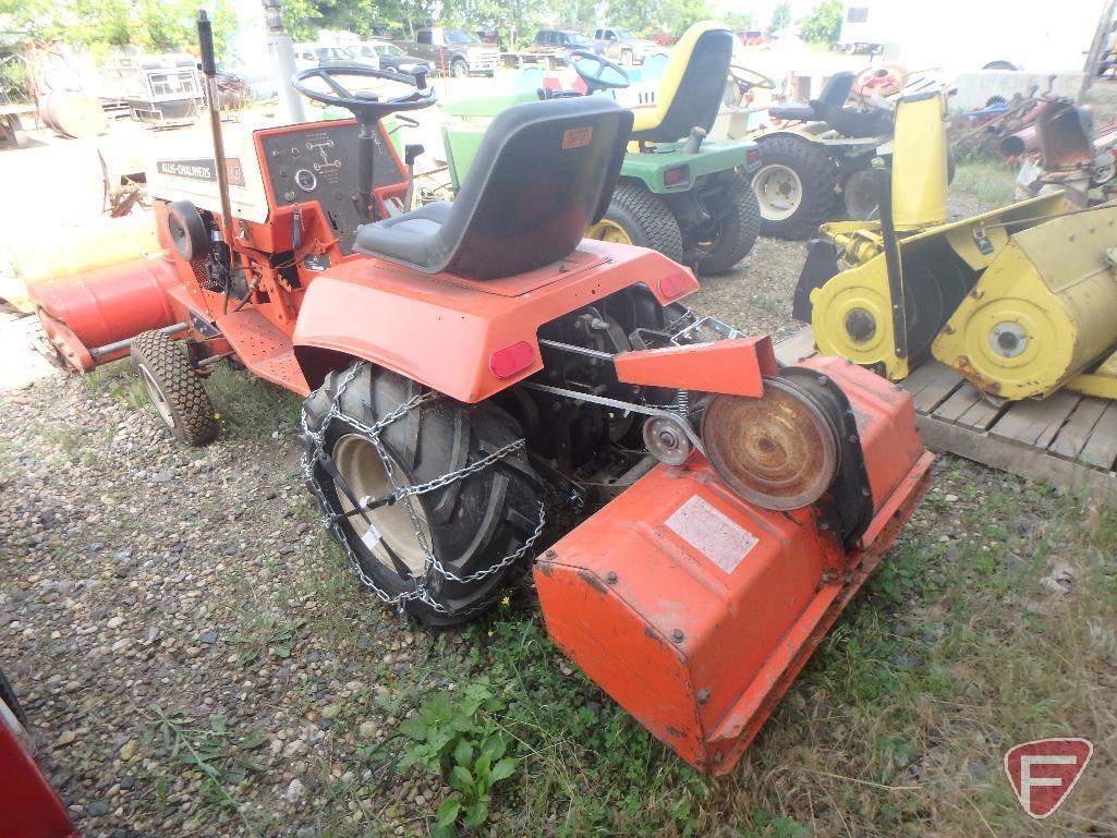 Allis-Chalmers riding garden tractor with 38in rear tiller attachment and 42in front mount