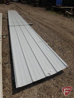 White steel 38in wide assorted length longest is 30ft, used