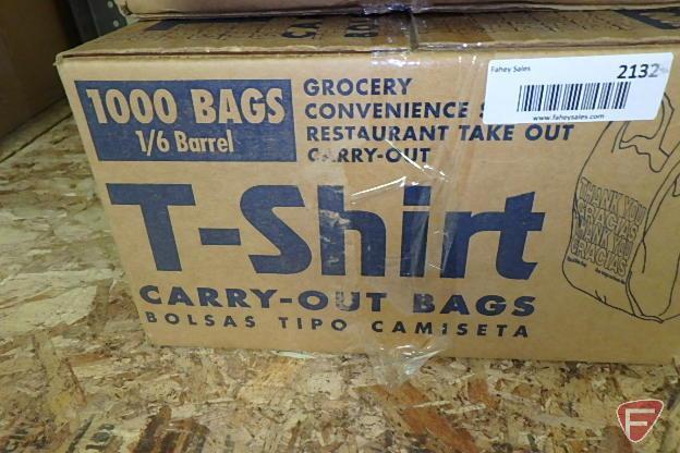 T-shirt carry-out bags, napkins, Georgia Pacific compact toilet paper dispensor, ProPak
