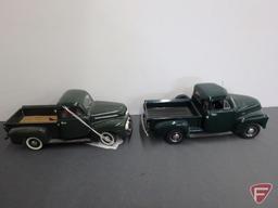 The Danbury Mint replica toy trucks, 1951 Ford F-1 pickup and