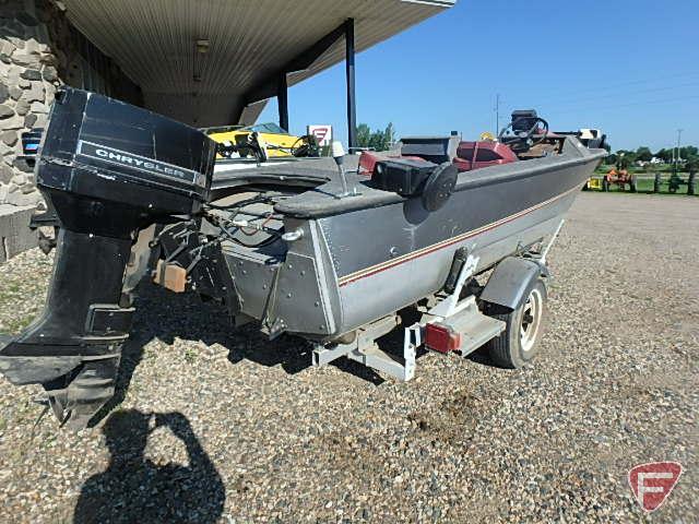 1960 Crestliner 16 ft. fishing boat with 1987 Sea Bird boat Trailer, VIN # 18sd1rp12h1201056