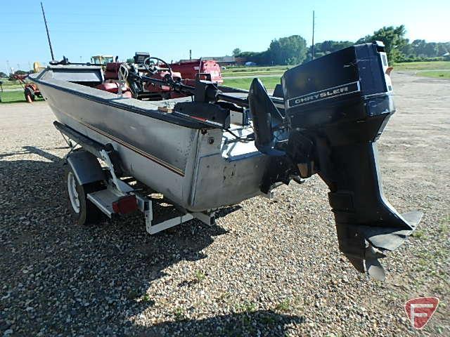 1960 Crestliner 16 ft. fishing boat with 1987 Sea Bird boat Trailer, VIN # 18sd1rp12h1201056