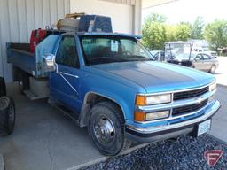 1995 Chevrolet C3500 Silverado Chassis with Dump Bed, VIN # 1gbjc34k6se128195