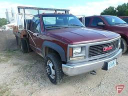 1999 GMC Sierra 3500 SL Flat Bed with Hoist Pickup Truck, VIN # 1gdjk34j3xf065110