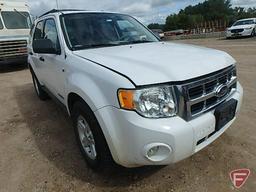 2008 Ford Escape Hybrid Multipurpose Vehicle (MPV), VIN # 1fmcu59h08KA99874