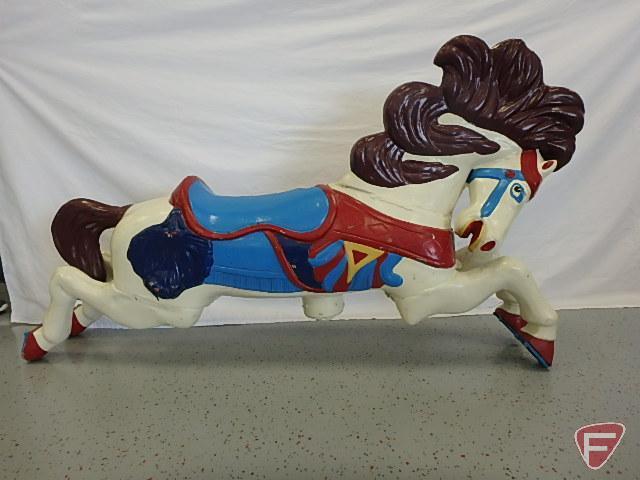 CW Parker Carousel Horse, Lillie Belle, cast aluminum horse with pole, no hardware included