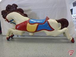 CW Parker Carousel Horse, Lillie Belle, cast aluminum horse with pole, no hardware included