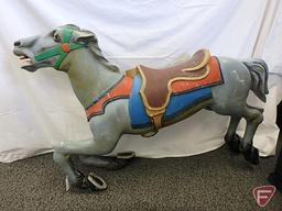 CW Parker Carousel Horse, cast aluminum horse with pole, hardware not included