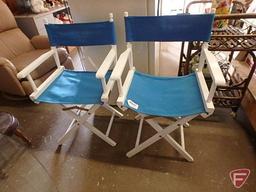 Weil McClain blue and white director chairs