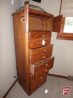 Michael Howard Furniture Inc storage cabinet, swivels, 2 doors and 6 drawers,