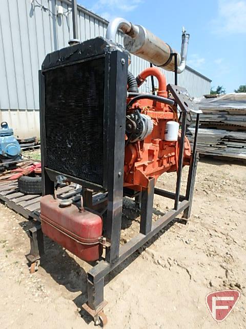 Allis Chalmers XT190 complete engine on rolling stand,