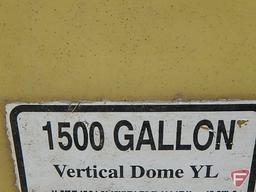 1500 gallon vertical dome 4L yellow poly tank