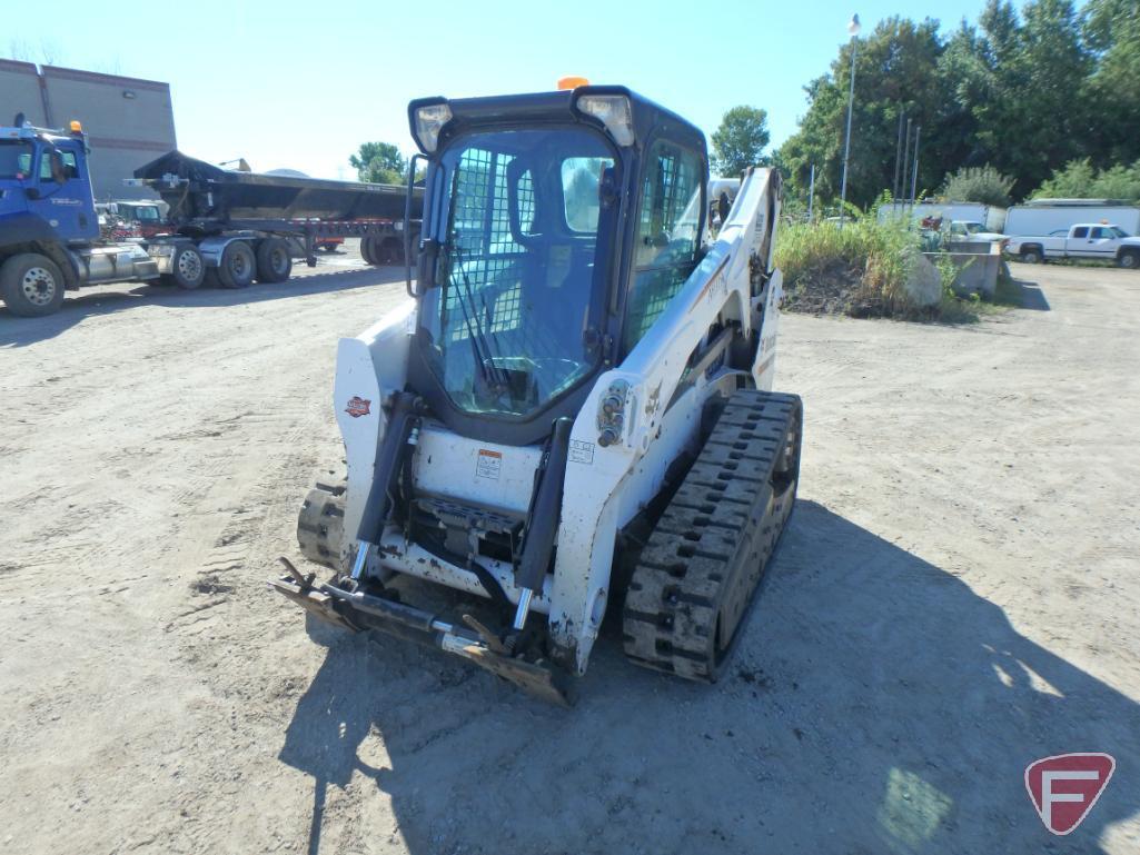 2015 Bobcat T650 Track Loader, cab, heat A/C, 1436 hours, aux hydraulics, 2-speed, foot controls, sn