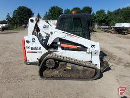 2015 Bobcat T650 Track Loader, cab, heat A/C, 1436 hours, aux hydraulics, 2-speed, foot controls, sn