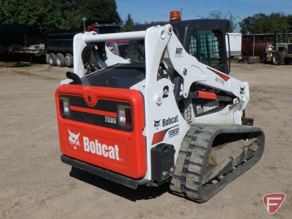 2018 Bobcat T595 Track Loader, 149 hours! Cab, heat A/C, radio, 2-speed, foot controls, sn B3NK16264