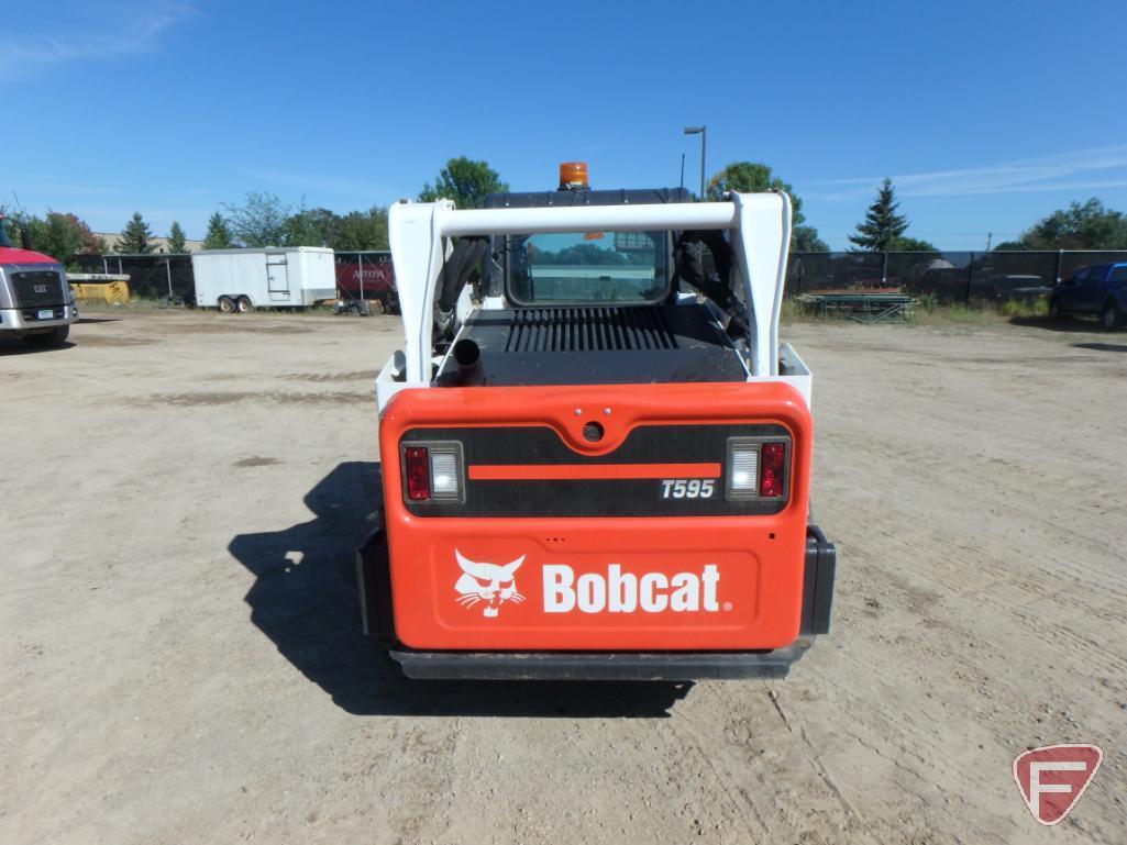 2018 Bobcat T595 Track Loader, 149 hours! Cab, heat A/C, radio, 2-speed, foot controls, sn B3NK16264