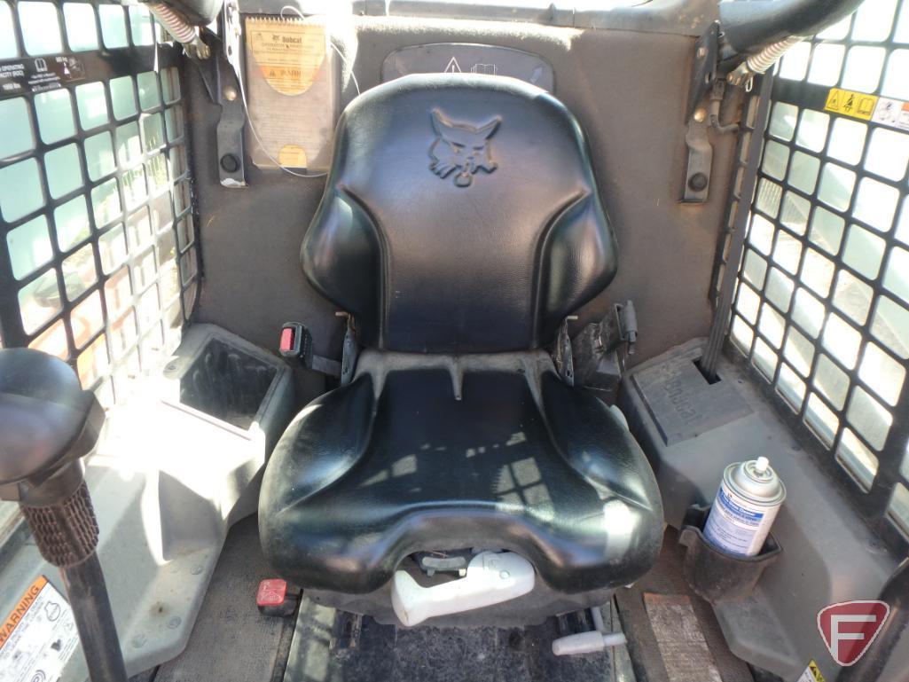 2013 Bobcat S570 skid loader, 1928 hours, cab, heat A/C, radio, 2-speed, foot controls, sn A7U712172