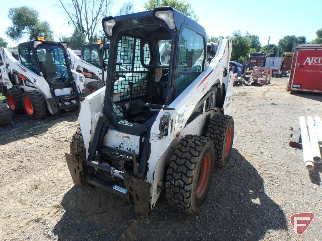 2013 Bobcat S570 skid loader, 2282 hours, cab, heat A/C, radio, 2-speed, foot controls, sn A7U712165