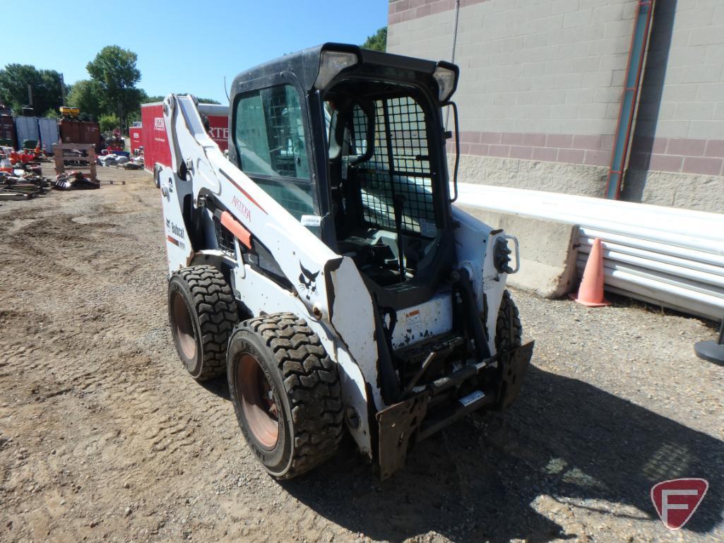 2013 Bobcat S570 skid loader, 2282 hours, cab, heat A/C, radio, 2-speed, foot controls, sn A7U712165