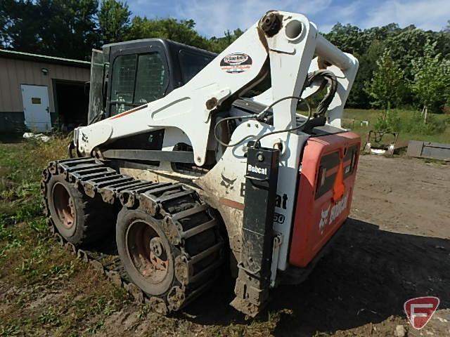 2012 Bobcat S850 skid loader with selectable joysticks, RC ready, 1750 hours, cab enclosure