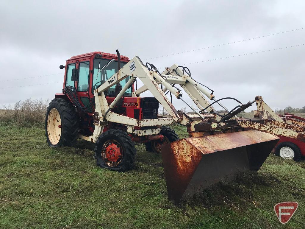 Belarus 822 diesel tractor, MFWD, with GB 3424 hydraulic loader