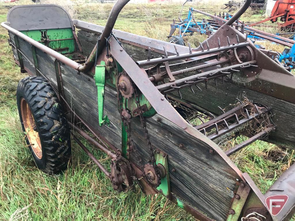 John Deere R single axle ground drive tractor spreader, serial #1