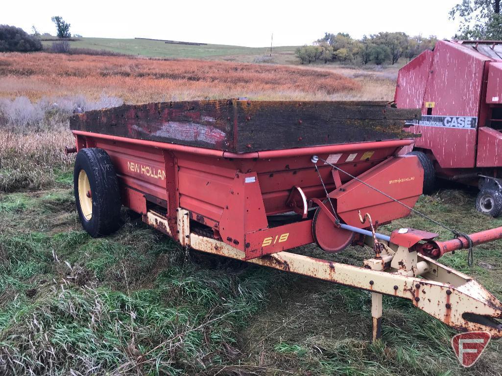 New Holland 518 single axle PTO spreader serial 342523