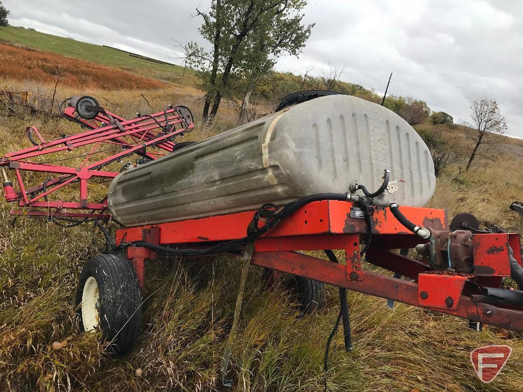 White McKee 400 gallon poly single axle boom sprayer