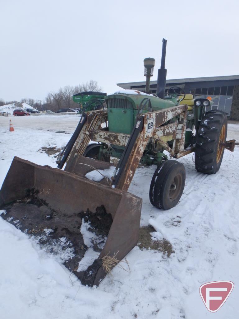 1967 John Deere 3020 diesel tractor, open station, wide front, fenders, dual hydraulics,