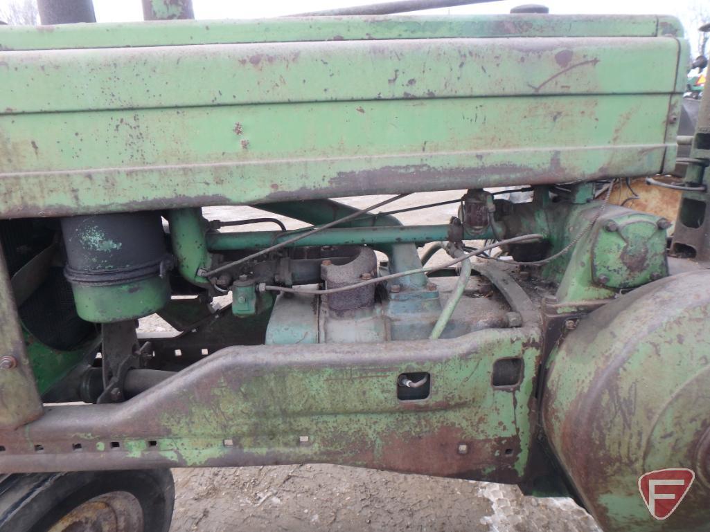 1949 John Deere A tractor sn 612824, narrow front, streamlined, battery seat, roll-o-matic