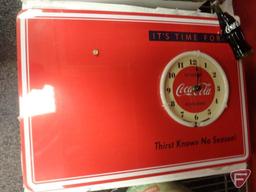 Coca-Cola items, Polar Bear Express train collection, wall chalk board, bulletin board,