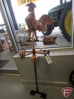 Weathervane with rooster, includes brackets and hardware