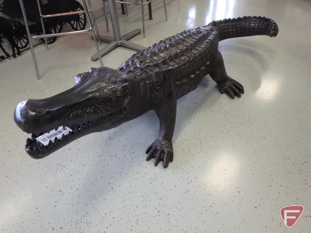 Life-sized alligator metal statue, hollow