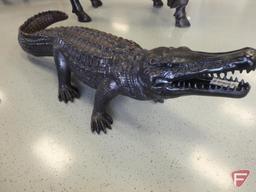 Life-sized alligator metal statue, hollow