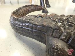 Life-sized alligator metal statue, hollow