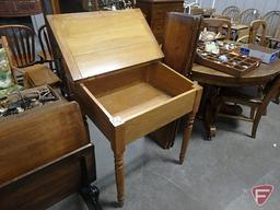 Wood desk with storage.