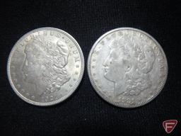 1921 Morgan Silver Dollar AU, 1921 S Morgan Silver Dollar F to VF