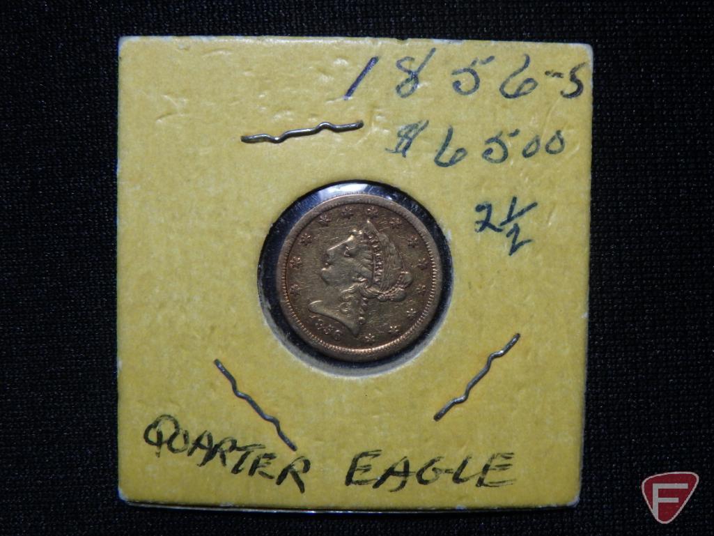 1856 S $2.50 Gold U.S. Quarter Eagle coin G to F