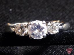 Ladies 18K White Gold 3-stone Diamond ring, center stone is .35 PT H I-1