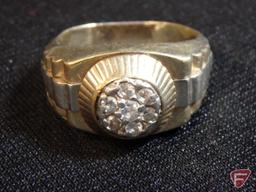 Gents 10K T/Tone Gold Rolex-look Diamond ring