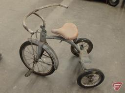 Vintage trike, Razor scooter, and Huffy micro scooter. 3 pieces