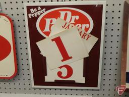 Dr Pepper metal perpetual calendar, 15inHx13inW