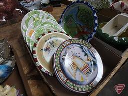 Decorative plates, Fleurs Du Jour by Stafford, Lenox Winter Greetings Everyday, and angel themed,