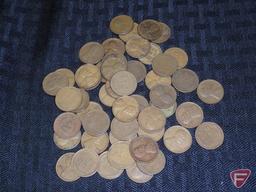 1930s circulated wheat pennies, approx 145, and