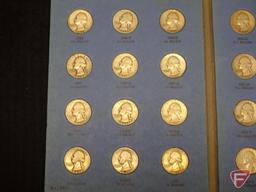 Partial book of Washington quarters 1946 to 1959, all VG or better, 36 coins