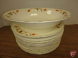 Hall's Superior Quality Dinnerware, Autumn Leaf pattern, serving dish and plates