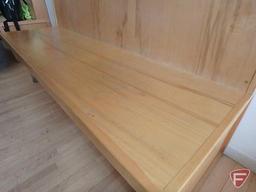 Wood dining room bench