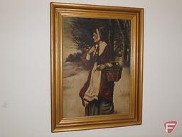 Framed pictures: Pilgrim Lass by Ellen Nelson and others